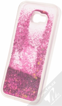 Sligo Liquid Glitter Full ochranný kryt s přesýpacím efektem třpytek pro Samsung Galaxy A5 (2017) sytě růžová (hot pink) animace 4