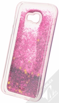Sligo Liquid Glitter Full ochranný kryt s přesýpacím efektem třpytek pro Samsung Galaxy A5 (2017) sytě růžová (hot pink) zepředu