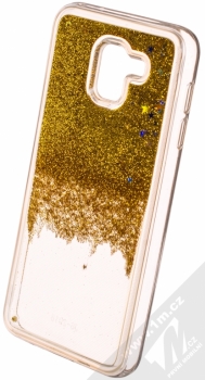 Sligo Liquid Glitter Full ochranný kryt s přesýpacím efektem třpytek pro Samsung Galaxy J6 (2018) zlatá (gold) animace 1