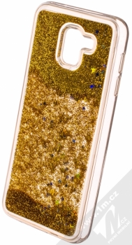 Sligo Liquid Glitter Full ochranný kryt s přesýpacím efektem třpytek pro Samsung Galaxy J6 (2018) zlatá (gold) animace 2