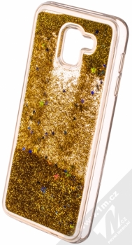 Sligo Liquid Glitter Full ochranný kryt s přesýpacím efektem třpytek pro Samsung Galaxy J6 (2018) zlatá (gold) animace 3