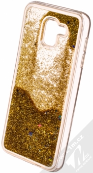 Sligo Liquid Glitter Full ochranný kryt s přesýpacím efektem třpytek pro Samsung Galaxy J6 (2018) zlatá (gold) animace 4