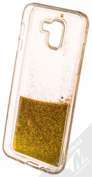 Sligo Liquid Glitter Full ochranný kryt s přesýpacím efektem třpytek pro Samsung Galaxy J6 (2018) zlatá (gold) zepředu