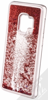 Sligo Liquid Glitter Full ochranný kryt s přesýpacím efektem třpytek pro Samsung Galaxy S9 červená (red) animace 2