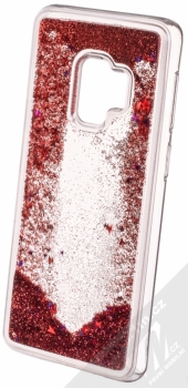 Sligo Liquid Glitter Full ochranný kryt s přesýpacím efektem třpytek pro Samsung Galaxy S9 červená (red) animace 3