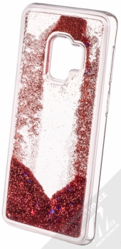 Sligo Liquid Glitter Full ochranný kryt s přesýpacím efektem třpytek pro Samsung Galaxy S9 červená (red) animace 4