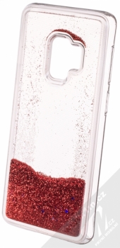 Sligo Liquid Glitter Full ochranný kryt s přesýpacím efektem třpytek pro Samsung Galaxy S9 červená (red) animace 5