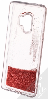 Sligo Liquid Glitter Full ochranný kryt s přesýpacím efektem třpytek pro Samsung Galaxy S9 červená (red) zepředu