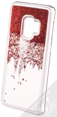 Sligo Liquid Glitter Full ochranný kryt s přesýpacím efektem třpytek pro Samsung Galaxy S9 červená (red)