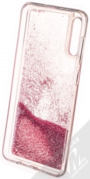 Sligo Liquid Pearl Full ochranný kryt s přesýpacím efektem třpytek pro Samsung Galaxy A50 růžově zlatá (rose gold) zepředu
