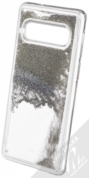 Sligo Liquid Pearl Full ochranný kryt s přesýpacím efektem třpytek pro Samsung Galaxy S10 stříbrná (silver) animace 1