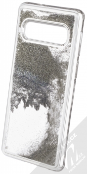 Sligo Liquid Pearl Full ochranný kryt s přesýpacím efektem třpytek pro Samsung Galaxy S10 stříbrná (silver) animace 2