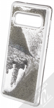 Sligo Liquid Pearl Full ochranný kryt s přesýpacím efektem třpytek pro Samsung Galaxy S10 stříbrná (silver) animace 3