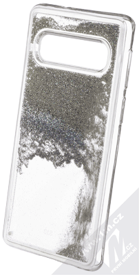 Sligo Liquid Pearl Full ochranný kryt s přesýpacím efektem třpytek pro Samsung Galaxy S10 stříbrná (silver)