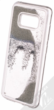 Sligo Liquid Pearl Full ochranný kryt s přesýpacím efektem třpytek pro Samsung Galaxy S8 stříbrná (silver) animace 3