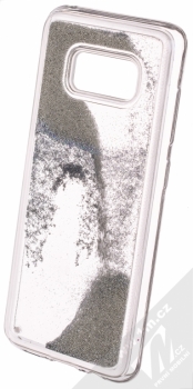 Sligo Liquid Pearl Full ochranný kryt s přesýpacím efektem třpytek pro Samsung Galaxy S8 stříbrná (silver) animace 4