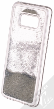 Sligo Liquid Pearl Full ochranný kryt s přesýpacím efektem třpytek pro Samsung Galaxy S8 stříbrná (silver) animace 5