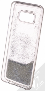 Sligo Liquid Pearl Full ochranný kryt s přesýpacím efektem třpytek pro Samsung Galaxy S8 stříbrná (silver) zepředu
