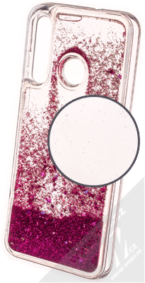 Sligo Liquid Sparkle Full ochranný kryt s přesýpacím efektem třpytek pro Huawei P Smart (2019), Honor 10 lite sytě růžová (hot pink)