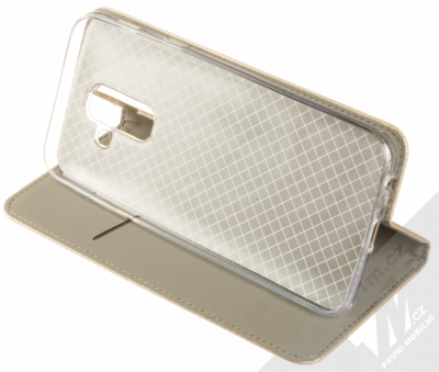 Sligo Smart Magnet flipové pouzdro pro Samsung Galaxy A6 Plus (2018) zlatá (gold) stojánek