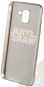 Star Wars Titulní Logo 003 TPU pokovený ochranný silikonový kryt s motivem pro Samsung Galaxy J6 (2018) tmavě modrá stříbrná (dark blue silver) zepředu