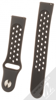 Tactical Double Color Strap silikonový pásek na zápěstí s univerzální osičkou 22mm celočerná (all black) zezadu