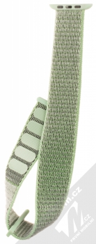 Tactical Nylon Strap textilní pásek na zápěstí pro Apple Watch 42mm, Watch 44mm mátově zelená (mint green) rozepnuté