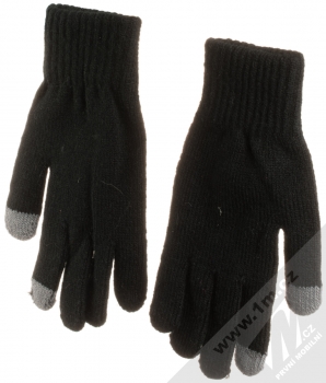 URan Multiway 2in1 Women Touch Gloves dámské pletené rukavice s bambulkou pro kapacitní dotykový displej černá (black) rukavice dlaně