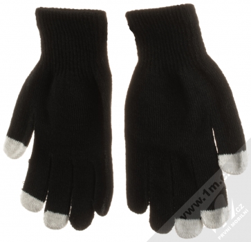 URan Touch Gloves Bones pletené rukavice s motivem pro kapacitní dotykový displej černá (black) zezadu