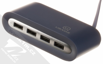 USAMS 4 Ports USB Hub rozbočovač na 4xUSB výstup tmavě modrá (dark blue)