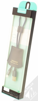 USAMS Cable with Leather Case opletený USB kabel s Apple Lightning konektorem modrá (blue) krabička