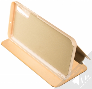 Vennus Clear View flipové pouzdro pro Samsung Galaxy A70 zlatá (gold) stojánek