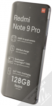 Xiaomi Redmi Note 9 Pro 6GB/128GB šedá (interstellar grey) šikmo zepředu