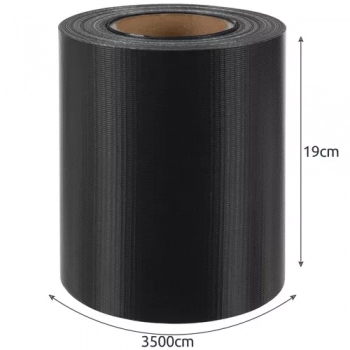 1Mcz Plotová páska, stínící textilie na oplocení 19cm x 35m 450g/m2 včetně 25ks spon tmavě šedá (antracit)