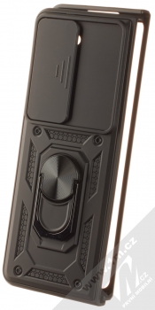 1Mcz Armor CamShield odolný ochranný kryt s držákem na prst pro Samsung Galaxy Z Fold5 černá (black) komplet zezadu