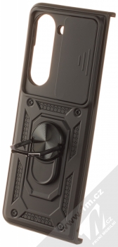 1Mcz Armor CamShield odolný ochranný kryt s držákem na prst pro Samsung Galaxy Z Fold5 černá (black) zadní kryt držák
