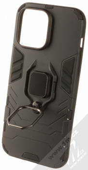 1Mcz Armor Ring odolný ochranný kryt s držákem na prst pro Apple iPhone 14 Pro Max černá (black) držák