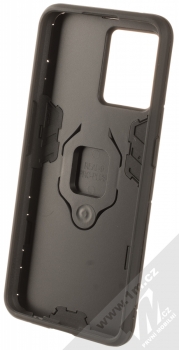 1Mcz Armor Ring odolný ochranný kryt s držákem na prst pro Realme 9 4G, Realme 9 Pro Plus černá (black) zepředu
