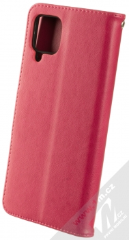 1Mcz Bridges Roj motýlů 1 Book flipové pouzdro pro Samsung Galaxy A12, Galaxy M12 sytě růžová (hot pink) zezadu