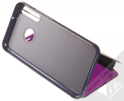 1Mcz Clear View flipové pouzdro pro Huawei P40 Lite E fialová (purple) stojánek