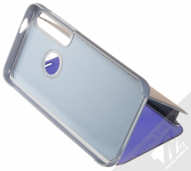 1Mcz Clear View flipové pouzdro pro Moto G8 Plus modrá (blue) stojánek
