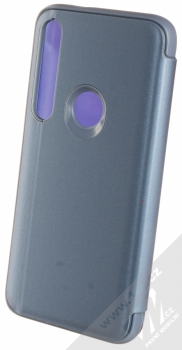 1Mcz Clear View flipové pouzdro pro Moto G8 Plus modrá (blue) zezadu