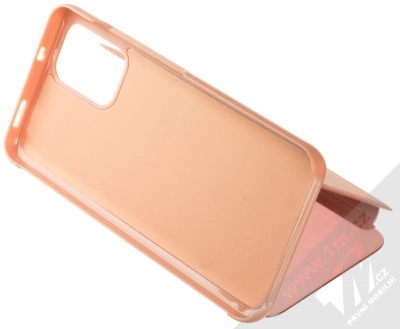 1Mcz Clear View flipové pouzdro pro Xiaomi Redmi Note 10, Redmi Note 10S růžová (pink) stojánek