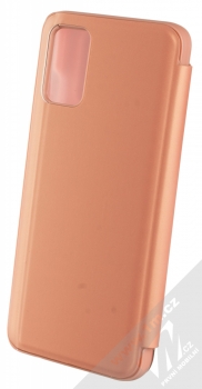 1Mcz Clear View flipové pouzdro pro Samsung Galaxy A02s růžová (pink) zezadu