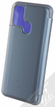 1Mcz Clear View flipové pouzdro pro Samsung Galaxy M21 modrá (blue) zezadu