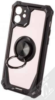 1Mcz Defender Ring odolný ochranný kryt s držákem na prst pro Apple iPhone 12 černá (black) držák