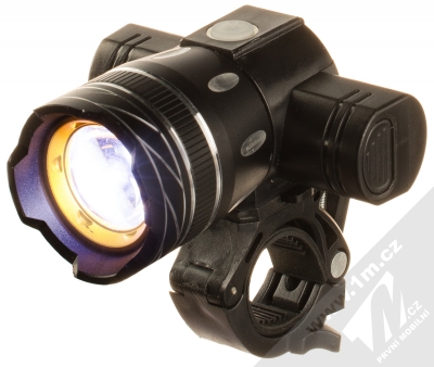 1Mcz DT-008 přední a zadní LED světlo na kolo a koloběžku černá (black) přední světlo