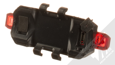 1Mcz DT-008 přední a zadní LED světlo na kolo a koloběžku černá (black) zadní světlo zezadu (konektor nabíjení)