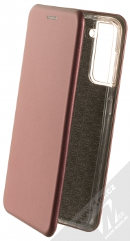 1Mcz Elegance Book flipové pouzdro pro Samsung Galaxy S21 tmavě červená (dark red)