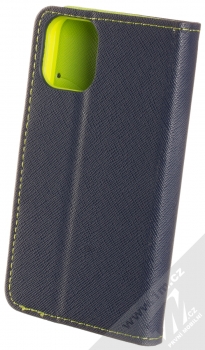 1Mcz Fancy Book flipové pouzdro pro Apple iPhone 12 mini modrá limetkově zelená (blue lime) zezadu
